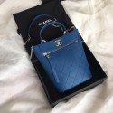 Chanel Calfskin & silver-Tone Metal S0577 blue HV06703Rc99