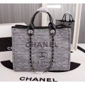 Chanel Canvas Tote Shopping Bag 8099 grey HV00964nB26