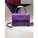 Chanel CC original lambskin top handle flap bag A92236 purple&Gold-Tone Metal HV00128Xr72