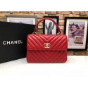 Chanel CC original lambskin top handle flap bag V92236 red&Gold-Tone Metal HV04295Va47