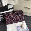 Chanel Classic Handbag Embroidered Tweed & Silver-Tone Metal A01112 red HV03151uk46