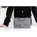 Chanel Classic Handbag Grained Calfskin & silver-Tone Metal A1112 grey HV03598oK58