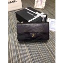Chanel classic handbag Lizard A01112 black HV02889UM91