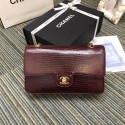 Chanel Classic Handbag Original Lizard & Gold-Tone Metal A01112 Burgundy HV02949sf78