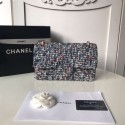 Chanel classic handbag Tweed Braid & Silver-Tone Metal A01112-1 HV08354Sy67