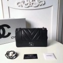 Chanel Classic Shoulder Bag Original Sheepskin Leather 5692 black HV09415uT54