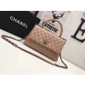 Chanel Classic Top Handle Bag A92991 apricot Silver chain HV03141ff76