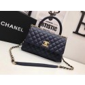 Chanel Classic Top Handle Bag A92991 Dark blue Gold chain HV02793tg76