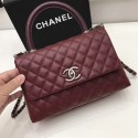 Chanel Classic Top Handle Bag A92991 wine Silver chain HV05273VI95