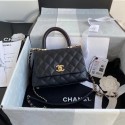 Chanel coco mini flap bag with top handle AS2215 black HV06726XW58