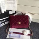Chanel flap bag Calfskin & Gold-Tone 69878 Burgundy suede HV01853Ea63