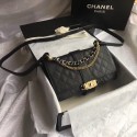 Chanel Flap Bag Calfskin Ruthenium-Finish & Gold-Tone Metal A57578 Black HV07365qM91