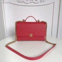 Chanel flap bag Grained Calfskin & Gold-Tone Metal AS0305 red HV01220nV16