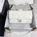 Chanel flap bag Lambskin & Gold Metal AS1358 white HV02956wn15