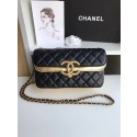 Chanel flap bag Lambskin & Gold-Tone Metal 57275 black&gold HV05821vX33