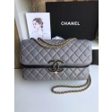 Chanel flap bag Lambskin & Gold-Tone Metal 57276 grey HV01023Gw67