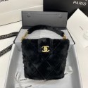 Chanel flap bag Shearling Lambskin & Gold-Tone Metal AS2241 black HV11534vj67