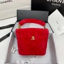 Chanel flap bag Shearling Lambskin & Gold-Tone Metal AS2241 red HV04666yj81