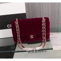 CHANEL Flap Bag velvet 1112 Burgundy HV11256bW68