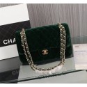 CHANEL Flap Bag velvet 1112 green HV05253Xp72
