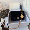 Chanel flap bag velvet & Gold-Tone Metal AS2222 black HV01010Va47