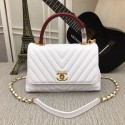 Chanel Flap Bag with Top Handle 36620 white HV07035HW50