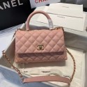 Chanel flap bag with top handle A92990 pink HV01212pA42