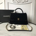 Chanel flap bag with top handle A92991 black HV01251XW58