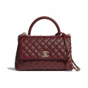 Chanel flap bag with top handle A92991 Burgundy HV00735dE28