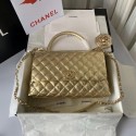 Chanel Flap Bag with Top Handle A92991 gold HV01790xa43