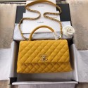 Chanel Flap Bag with Top Handle A92991 yellow HV03963oK58