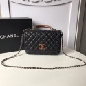 Chanel Flap Bag with Top Handle Gold-Tone Metal A57342 black HV00433bm74