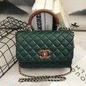 Chanel Flap Bag with Top Handle Gold-Tone Metal A57342 green HV08626uk46