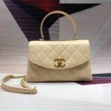 Chanel flap bag with top handle Lambskin & Gold-Tone Metal AS1174 Cream HV03732lq41