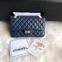 Chanel Flap Original Cowhide Leather 30225 blue gold chain HV05035uT54