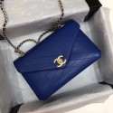Chanel Flap Original Lambskin Leather Shoulder Bag 57431 blue HV01216bT70