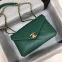 Chanel Flap Original Lambskin Leather Shoulder Bag 57431 green HV04037fo19