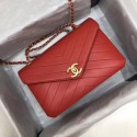 Chanel Flap Original Lambskin Leather Shoulder Bag 57431 red HV00819hc46
