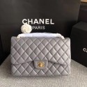 Chanel Flap Original Lambskin Leather Shoulder Bag CF1113 gray gold chain HV10442gE29