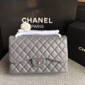 Chanel Flap Original Lambskin Leather Shoulder Bag CF1113 gray silver chain HV09256np57