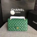 Chanel Flap Original sheepskin Leather Shoulder Bag CF1112 green gold chain HV01121vX33
