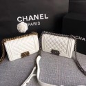 Chanel Flap Shoulder Bag Original Caviar leather LE BOY 67085 white HV10318MO84