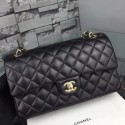 Chanel Flap Shoulder Bag Original sheepskin Leather A1112 black gold chain HV06643CD62