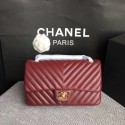Chanel Flap Shoulder Bag Original sheepskin Leather CF 1112V red gold chain HV01120VF54