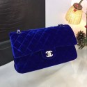 Chanel Flap Shoulder Bag Original velvet 1025 blue HV04306gN72