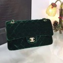 Chanel Flap Shoulder Bag Original velvet 1025 green HV11519hT91