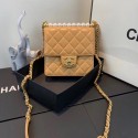 Chanel Flap Shoulder Bag Sheepskin Leather 77398 light tan HV10402UE80