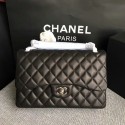 Chanel Flap Shoulder Bags Black Original Lambskin Leather CF1113 Silver HV04387hi67