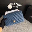 Chanel Flap Shoulder Bags blue Leather CF 1112V gold chain HV03248Yv36