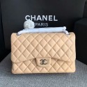 Chanel Flap Shoulder Bags Camel Original Lambskin Leather CF1113 Silver HV09046yj81
